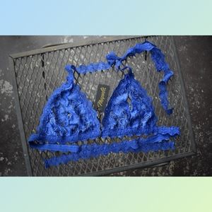 Mapale Blue Lace Lingerie Bralette Size M/L